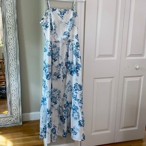 Blue and white floral sundress